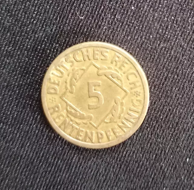 Münze, Deutsches Reich, 5 Rentenpfennig, 1924, A