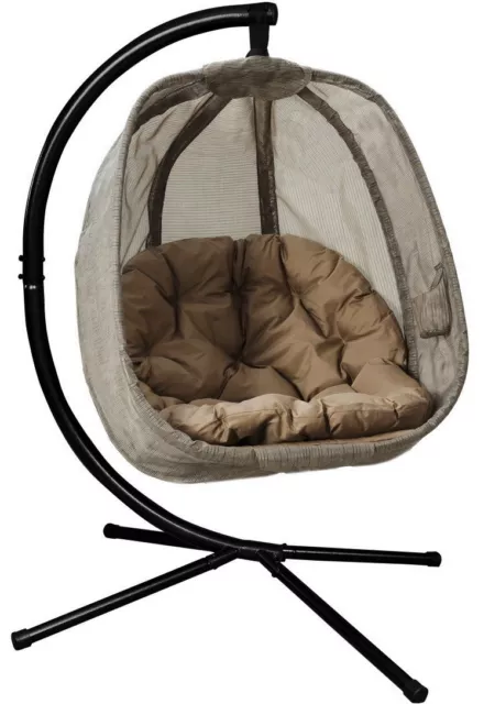 Korb Hängesessel + Kissen + Gestell Hängestuhl Lounge Hängekorb Schaukel Sessel.