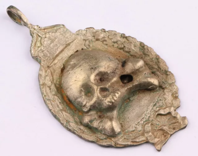 Skull and Bones Pendant for Necklace Viking Skeleton WW1 wwI WW2 wwII Biker