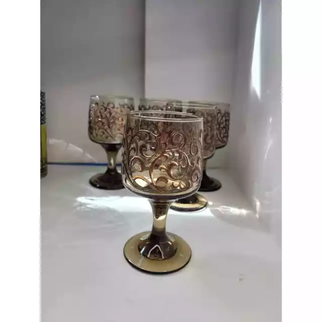 Vintage Libbey Empire Scroll Prado 2 A Pair Sherry Goblet Drinkware Stemware