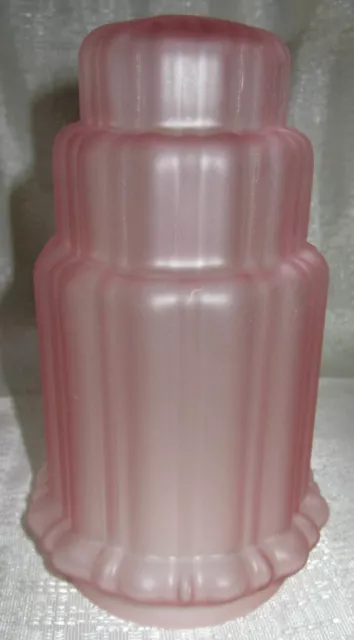 Frankart 3-1/8" fitter lamp globe replacement Art Deco frosted pink glass shade