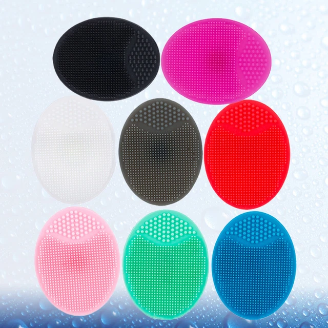 1 8Pcs Silicone Exfoliant Pad De silicium Loofah Brosse