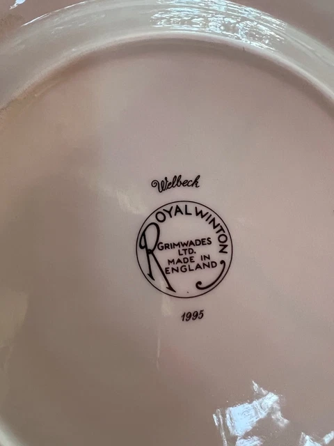 Yellow chinz Royal Winton Grimwades Welbeck Vintage 1995  Dinner  four plates 2