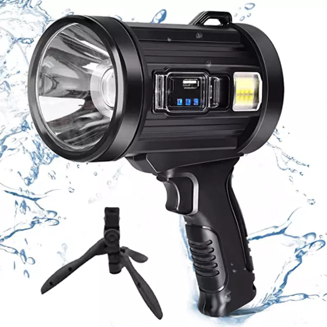 LED Searchlight Rechargeable Handheld 200000Lm Spotlight Flashlight Side Light