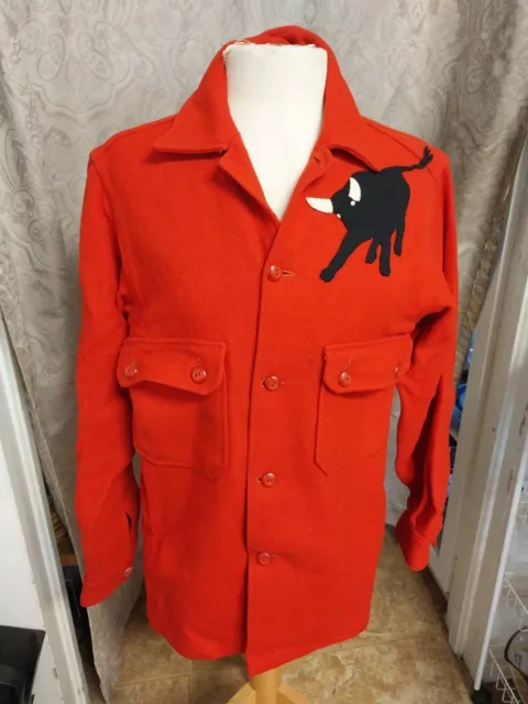 Vintage Boy Scouts Of America Official Jacket Red Wool Blazer with Bull Patch