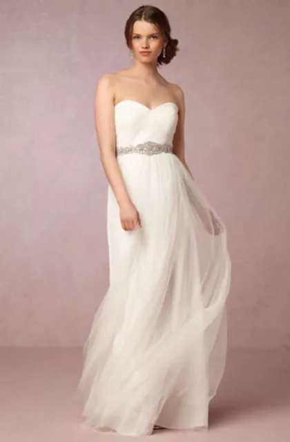 NEW $260 BHLDN Jenny Yoo Annabelle Ivory Tulle Wedding Dress Gown Bride Z407-1
