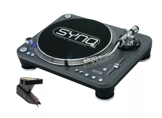 Synq Audio XTRM-1 DJ Plattenspieler grau mit Ortofon Tonabnehmersystem im Set
