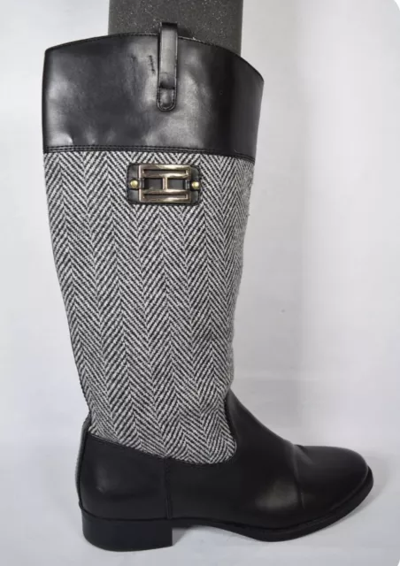 Tommy Hilfiger Women's Valour Tweed Herringbone Riding Boots Size 6 M