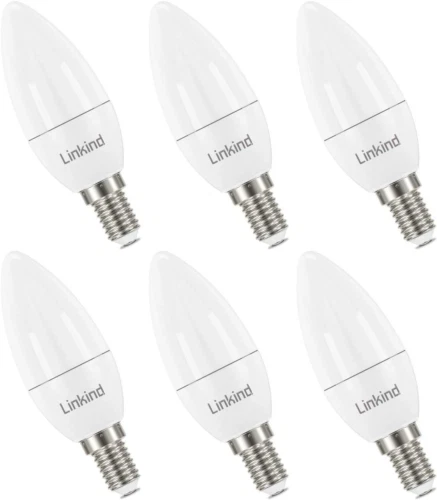 Linkind E14 LED Dimmable Candle Light Bulbs, 4.2W SES Bulb B35,...