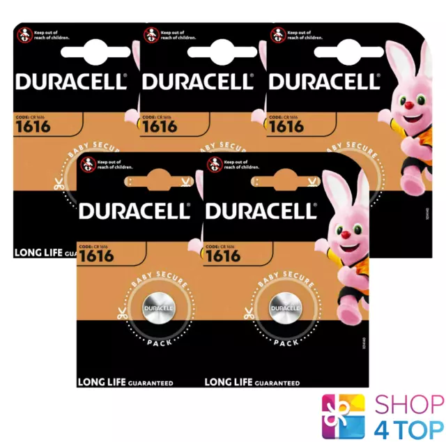 5 Duracell Cr1616 Lithium Batteries 3V Coin Cell Dl1616 Ecr1616 Exp 2027 New