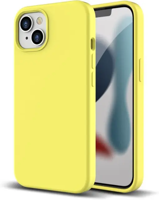 Liquid Silicone Case iPhone 13 Mini 5.4" 2021 Real Silicone Anti-Scratch- Yellow