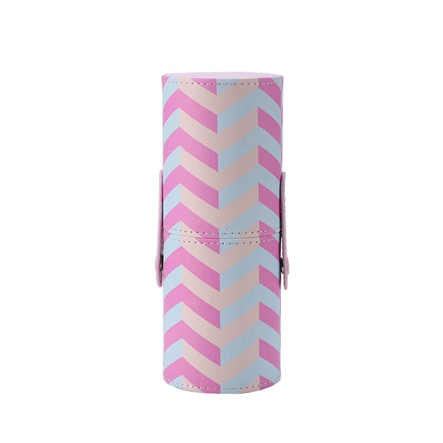 Portable PU Leather Makeup Storage Holder Cosmetic Brush Pen Cup Box (A)