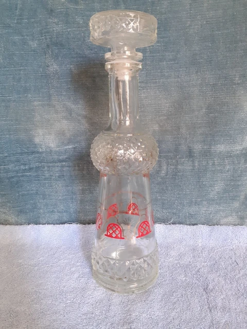 Carafe En Verre, Vintage, Avec Son Bouchon, Hauteur 28,5 Cm , Très Bon État.