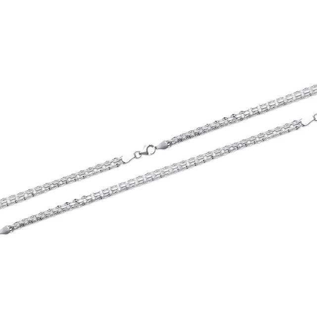 Bracelet Multi-rangs Argent Massif 925 - Taille 18cm, 4mm, Poinçonné