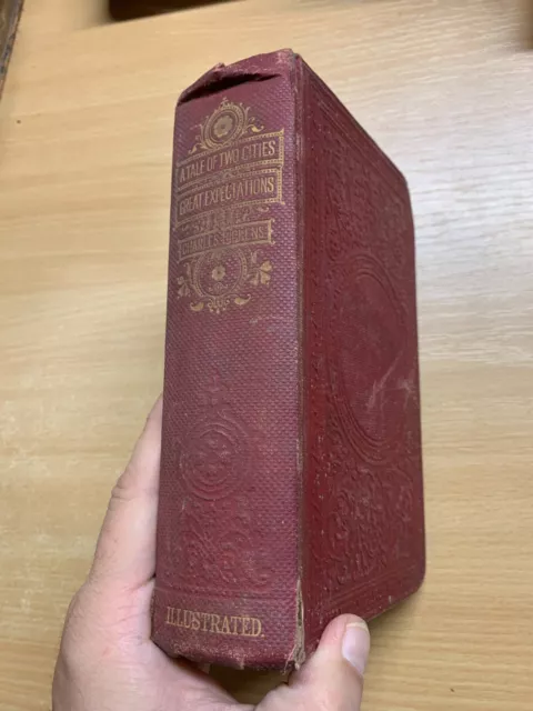 1912 Charles Dickens "Cuento Dos Ciudades / Great Expectations" Libro Ilustrado