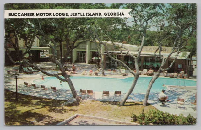 Roadside~Buccaneer Motor Lodge Jekyll Island Georgia~Vintage Postcard