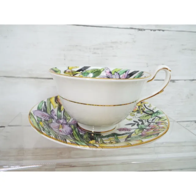 Vintage Taylor & Kent England Bone China White Floral Tea Cup and Saucer