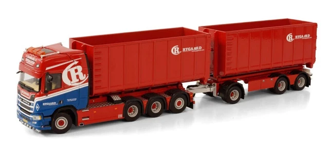 Camion WSI Scania 1/50 Jaune – Remorque 5 Essieux Et Dolly – HOLTROP VD VLIST SCA