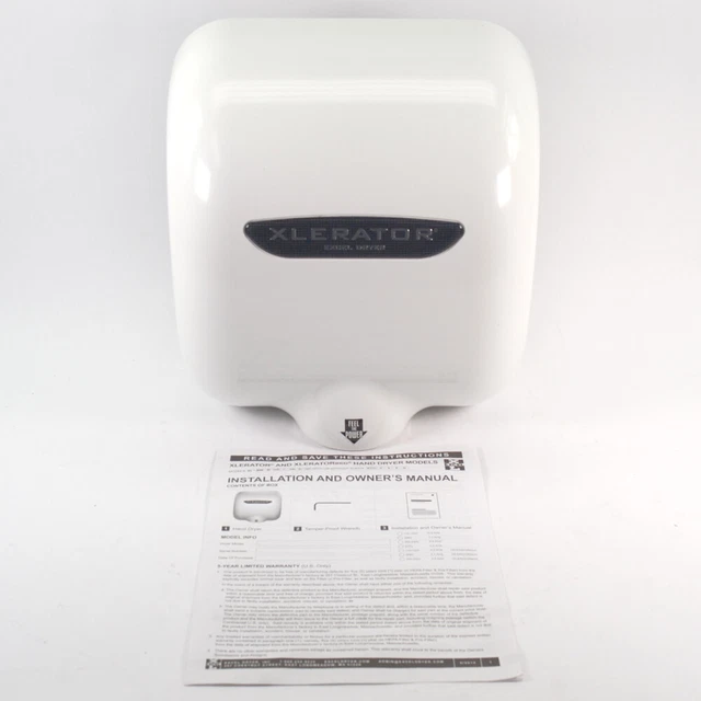 NEW Excel Dryer Xlerator XL-BW Hand Dryer White Thermoset Resin Automatic Sensor
