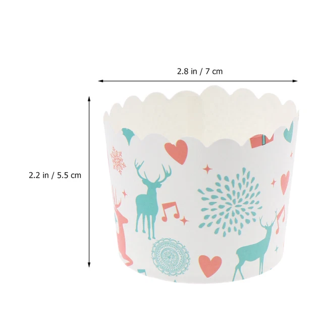 50 piezas taza de pastel de reno papel taza de panecillo resistente al calor cupc desechable
