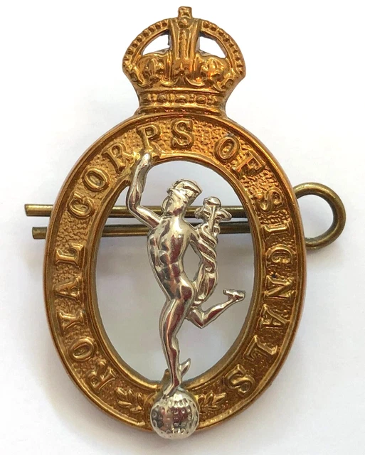 ORIGINAL BRITISH ARMY WW2 Royal Corps of Signals Cap / Collar Badge 6g ...