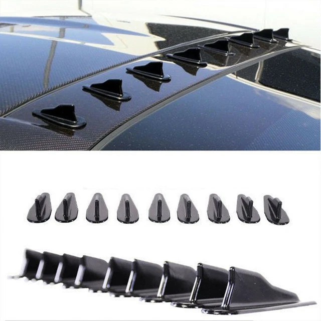 Easy Installation 10Pcs Universal PP EVOStyle SharkFins Spoiler Wing Kit
