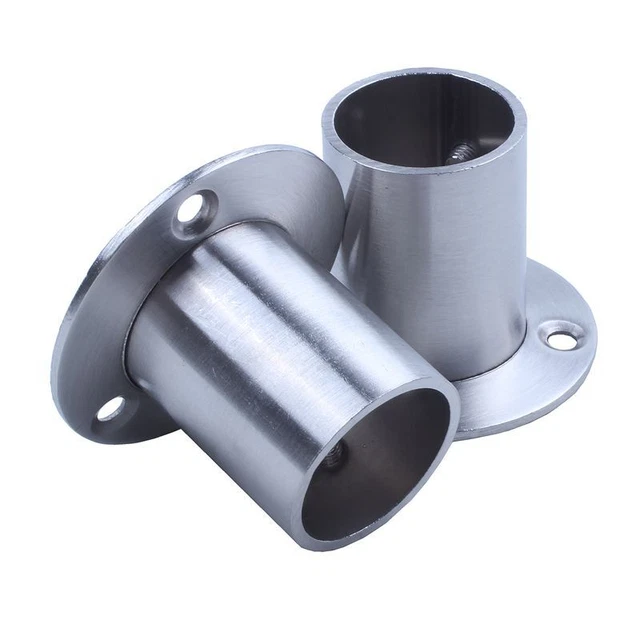 4 Staffe Per Asta Armadio In Acciaio Inox Nero A Forma Di U - Supporti Per Tubi Da 32 Mm Con Viti E Regolatori - 4