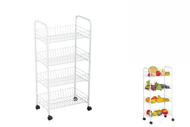 Carro de verduras Confortime metal blanco 36 X 26,5 X 86 cm