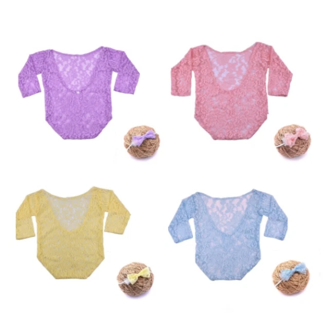 Neugeborene Mädchen Lovely Baby Fotografie Sets Haarband Sets