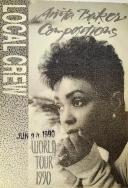 Anita Baker compositions world tour 1990 local crew pass access all areas used