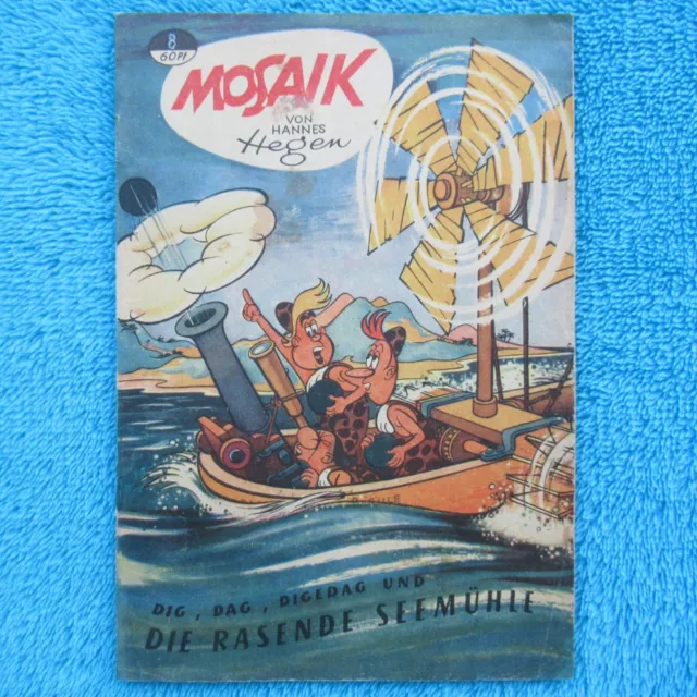 MOSAIK Digedags Nr 8 "Die rasende Seemühle" Hannes Hegen 1957 Flecken
