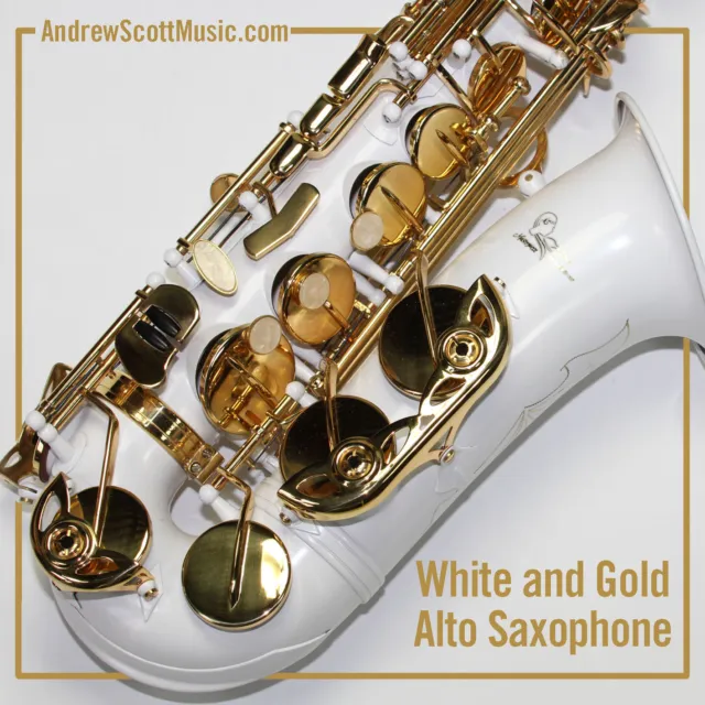 White & Gold Alto Saxophone - New in Case - Masterpiece