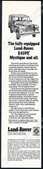 1974 Land Rover SUV illustrated vintage print ad