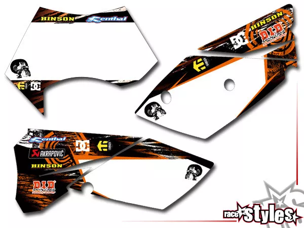 Kompletter SKULL Dekor Kit für KTM SX-F EXC SMR 125 150 250 300 400 450 ab 1998 2