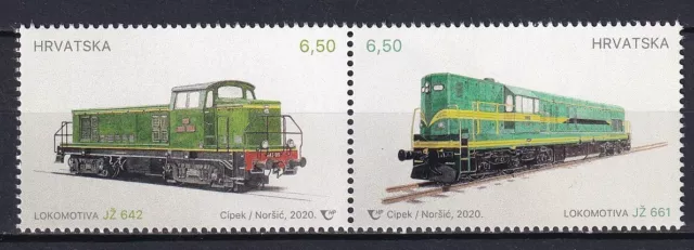 Croatia 2020 Trains Locomotives / Railroads 2 MNH stamps