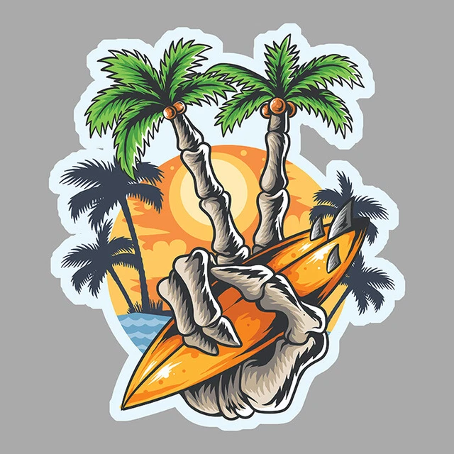 Pack x5 AUTOCOLLANTS STICKERS vinyle Ananas poulpe pieuvre resistant