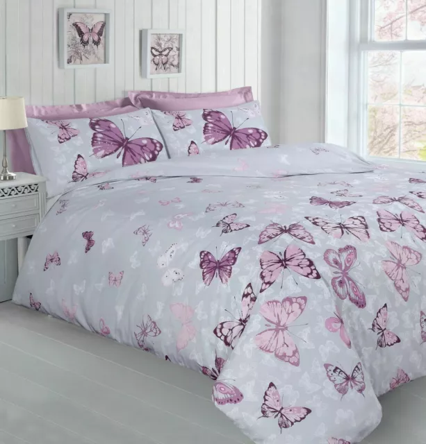 Butterfly Duvet Cover Set Printed Quilt Cover Bedding with Pillow Case 3 Size's