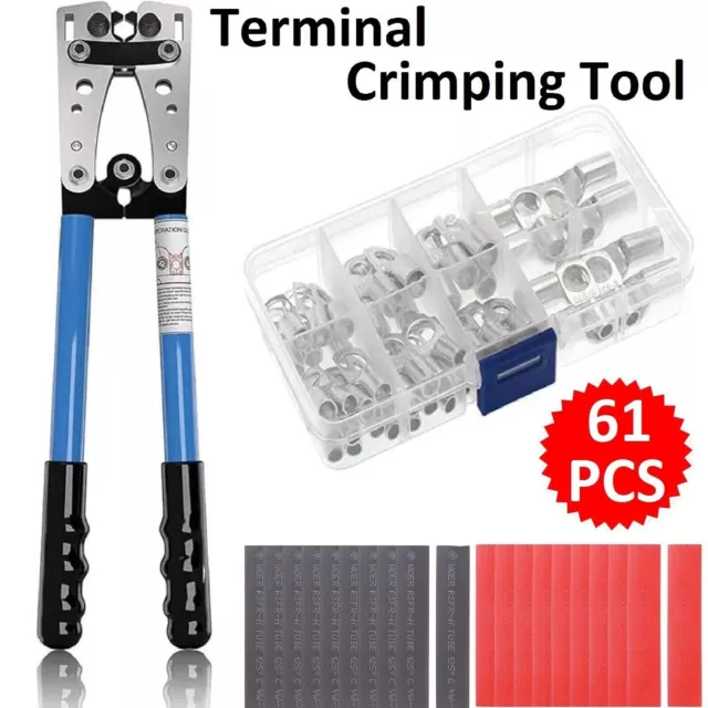 Crimping Tool Cable Lug Crimper Wire Plug Pliers Battery Terminal Assortment Kit