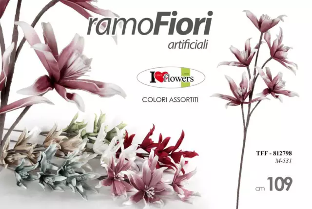 Ramo 5 Fiori Fiore Stelo 109 Cm Decorativo Artificiale Per Fascio Mazzo Color