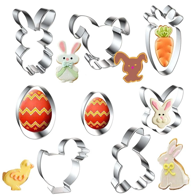 Stampini Biscotti Pasqua - Set 9 Formine Con Coniglietti, Uova E Pulcini - Foto 2