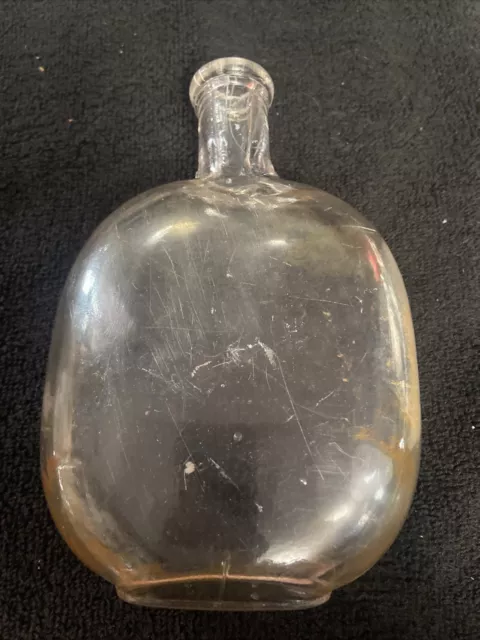 Antique  Pumpkin Seed Flask Bottle Early 1900s Box 0832