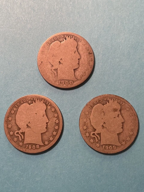 Three Barber/Liberty Head Quarters