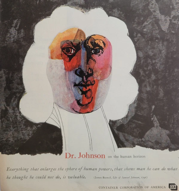 Dr Johnson On Human Horizon Container Corp America Original 1958 Print Ad ~8x11"
