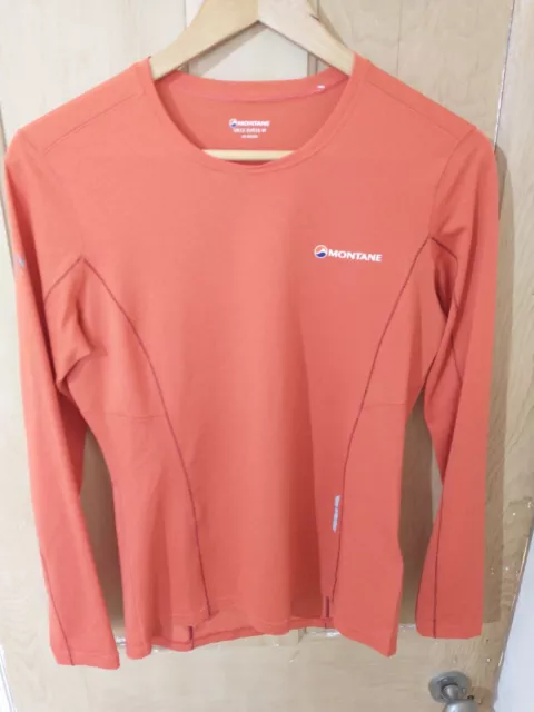 Montane Via Long Sleeve Top Womens UK 12 Activewear Orange