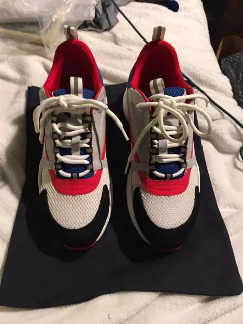 CHRISTIAN DIOR B22 Sneakers Red Blue Black White Grey Size10 Us