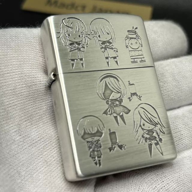 Zippo Oil Lighter NieR Automata Deformed Character Girls Silver Japan Anime Game