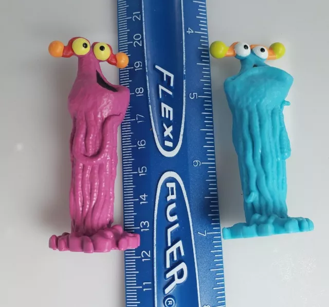 2 Sesame Street PVC Figures: Pink And Blue Yip Yip Martian Aliens Sesame Place