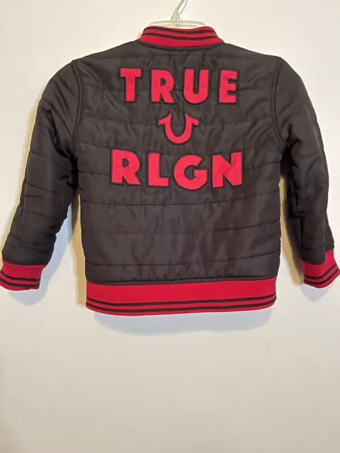 True Religion Jacket Boys Size 4 Quilted Big Logo Casual Puffer Jacket