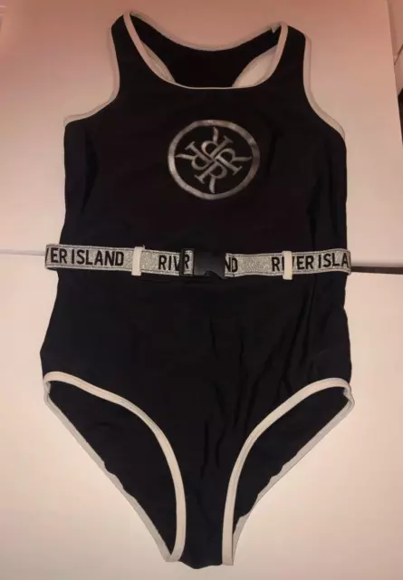 River Island Swimsuit Age 11-12 Used Vgc belted glitter