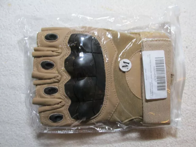 accmor Tactical Gloves Military Rubber Hard Knuckle Gloves Fingerless/Half Fin..